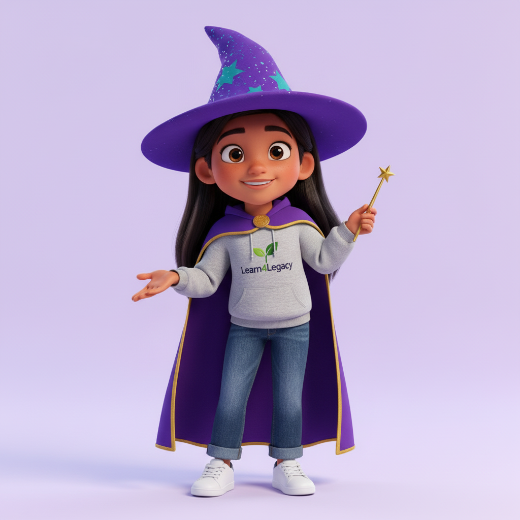 Nova, The Curious Explorer wearing a Halloween costume
