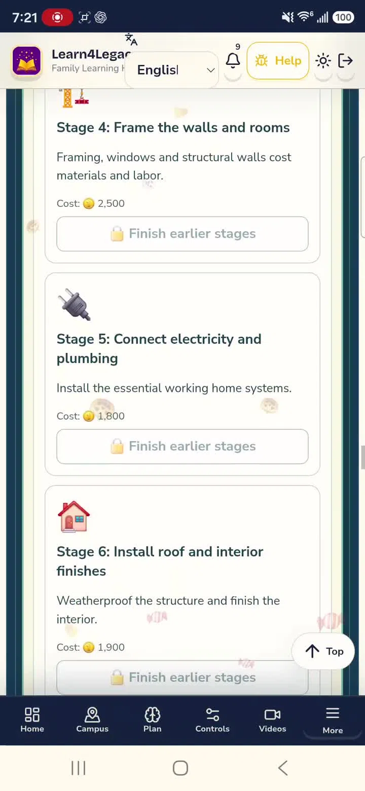 Real CRE8VERSE house building with choices and costs